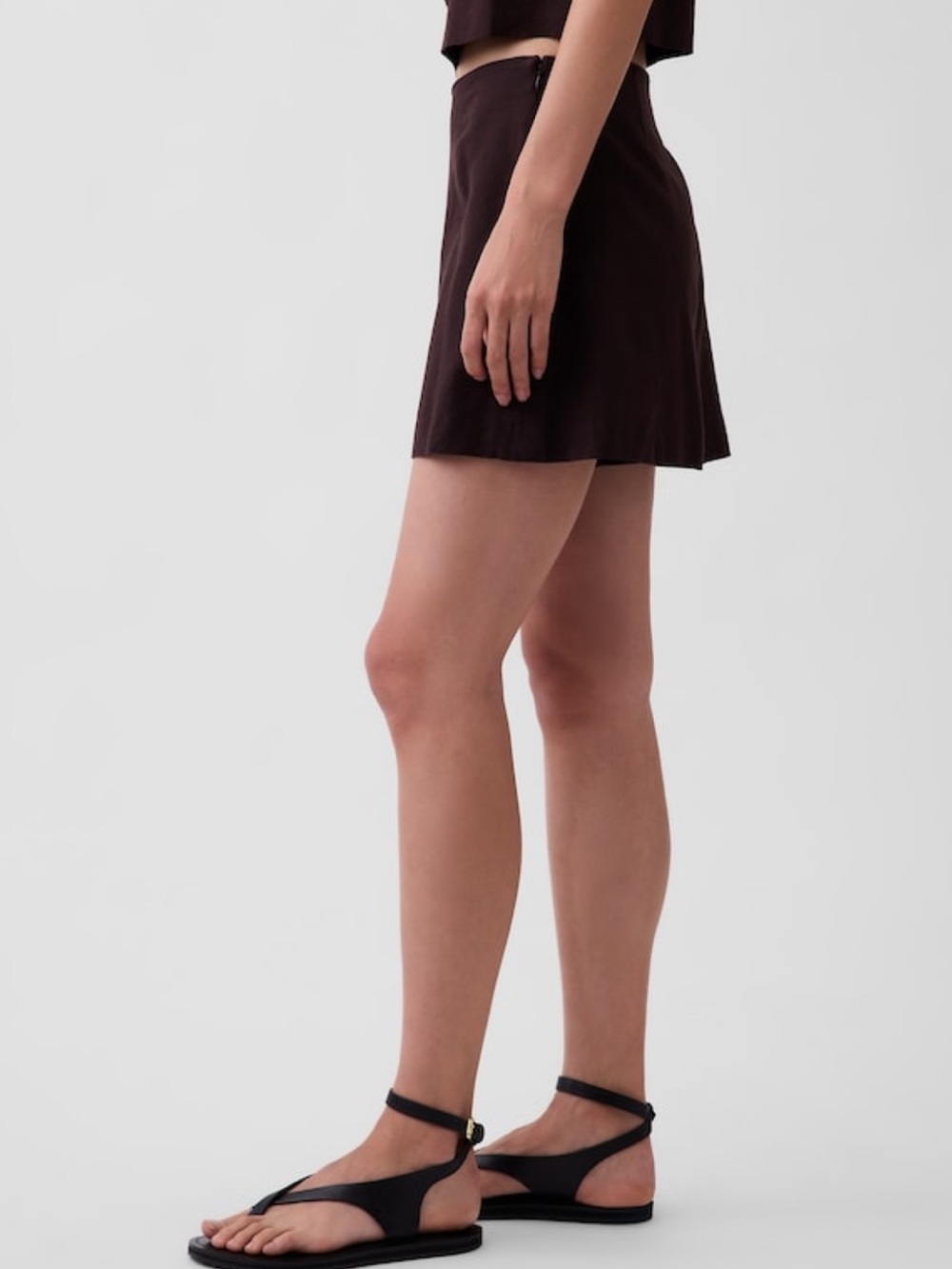 GAP Linen-Blend Mini Skort Brown
